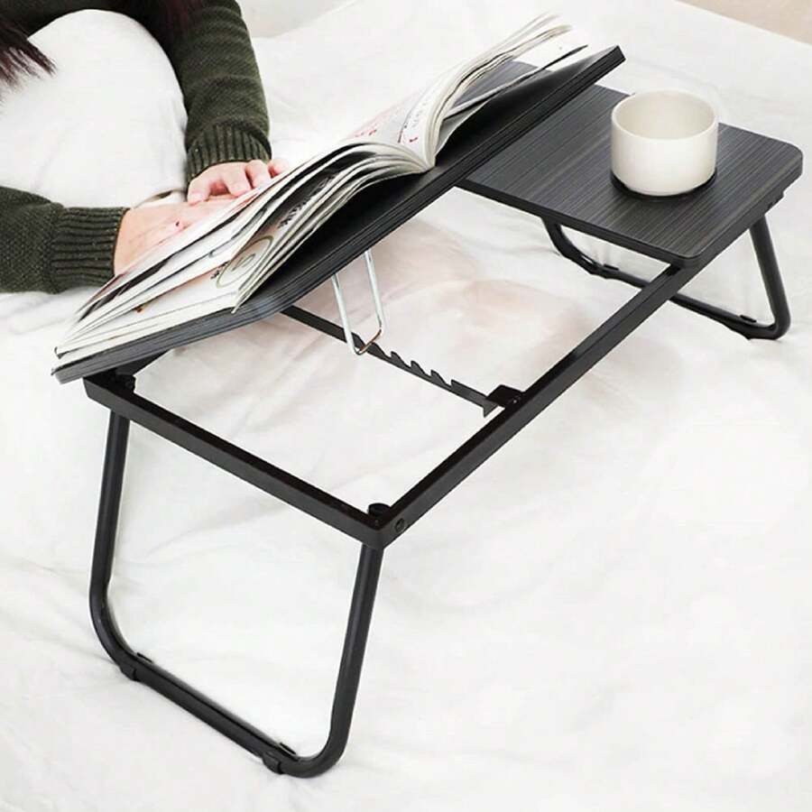 Foldable Laptop Desk, Laptop Table With Cup Holder, Height Adjustable