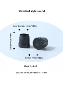 1 双女士圆头鞋跟保护器，防滑降噪高跟鞋套鞋配件
