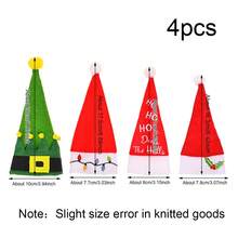 1 套（4 件） - 创意圣诞帽形刀叉套装、圣诞餐桌装饰摆件、圣诞派对节日气氛装饰用品 - 彩色 - 查看 10