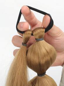 合成假发灯笼泡泡马尾辫 30 英寸超长（带弹性发绳）编织女士马尾辫 - 彩色 - 查看 4