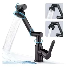 Grifo Cocina Acero Inoxidable, Mezcladora Fregadero 1080° - Negro - Ver 5