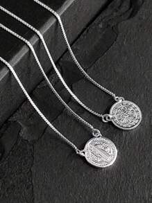 Unisex Scapular Medal Of Saint Benedict 925 Silver - Bạc - Xem 1