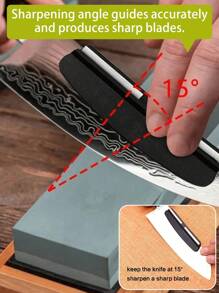 1PC 5 In1 Knife Sharpener Rhinestone Bars 400/1000 Multi-Tool Kitchen Knives Tungsten Steel Ceramic Grinding Double-Sided Whetstone Plastic Angle Guide Sharpening Accessories, - Multicolor - View 8