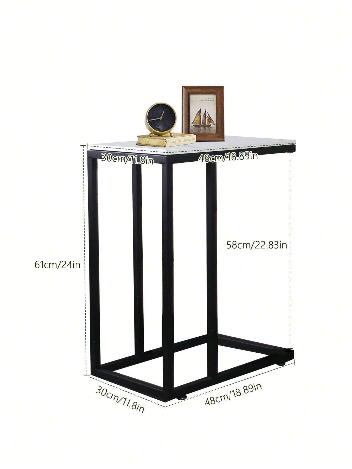 Metal Frame Side End Sofa Table, Suitable For Living Room, Bedroom