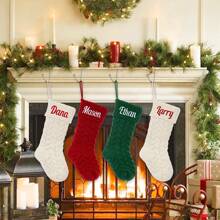1PC Custom Stockings With Embroidered Name, 18" Large Personalized Stocking, Holiday And Family Stocking For Fireplace Party Decoration, Valentine's Day, Valentine's Day Decor Gifts Birthday Graduation, Multi-Functional, Ornamental, Exquisite, Stylish, Colorful, Modern, Custom, Personalized, Unique, Tea Room, Home, Garden, Office, For Anniversaries, For Valentine's Day, For Mother's Day, For Father's Day, For Graduation, For Housewarming, Warm Ambience Christmas Decorations Room Decor Christmas,Fall Decor - Multicolor - View 6