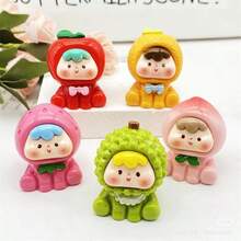 5 件水果宝宝盲袋可爱树脂水果小雕像带钥匙扣，DIY 配件，批发，圣诞礼物可爱装饰品 - 彩色 - 查看 7