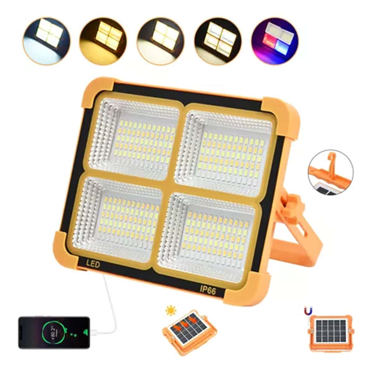 Reflector Recargable Portatil Solar Led Exterior Alta 3000w