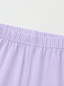 Balabala 青少年女孩睡衣套装亲子外出睡衣，适合幼儿至青少年的长袖睡衣 - 紫色 - 查看 8