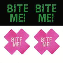 1 par de nuevas cubiertas para pezones que brillan en la oscuridad de Navidad/Halloween, pastillas respirables para el pecho, pegatinas de pezones impresas de un solo uso con diseño de cruz, cubiertas sexys para pezones para mujeres, para fiestas