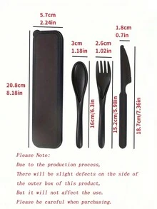 Bộ dao nĩa du lịch tái sử dụng 1/2 món kèm hộp đựng, bộ dao nĩa nhựa di động, bộ dụng cụ cắm trại, bộ đồ ăn trưa cho người lớn, bộ dao nĩa dã ngoại ngoài trời, dụng cụ nhà bếp, phụ kiện nhà bếp, quà Giáng sinh - Nhiều màu - Xem 6