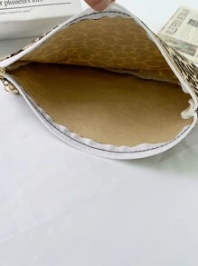 1 pieza Bolso de lona personalizado - Paisaje, Ilustración, Único, Plegable, Gran capacidad, Ligero, Moda, Personalizado, Bolso de maquillaje, Bolso de mano, Monedero, Organizador, Lindo, Decoración con borlas
