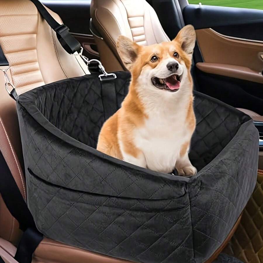 Dog Car Seat For Small Medium Dogs,Detachable Washable Dog Booster Seat Under 30lbs, Pet Car Seat Travel Bed With Storage Pockets And Dog Safety Belt