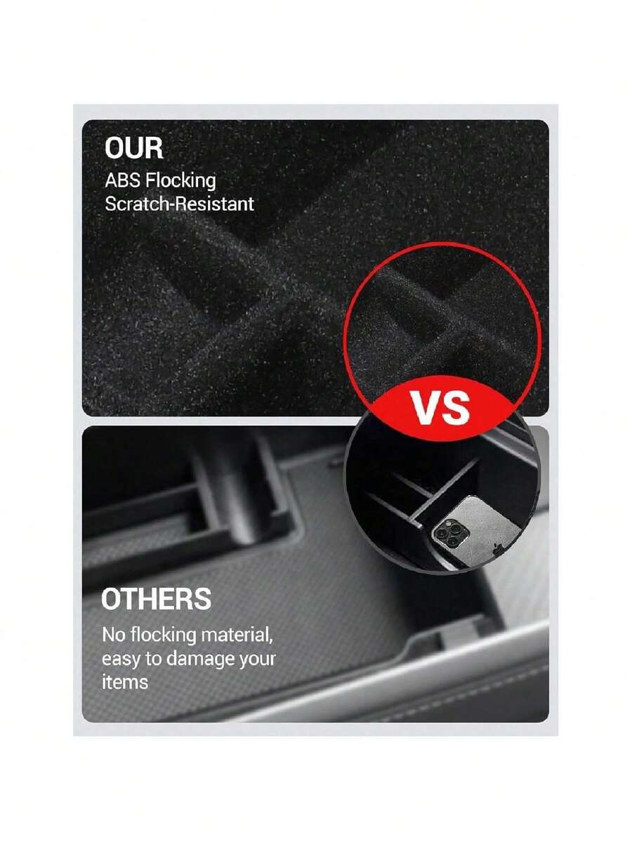 1 Stück Highland beflockter Auto Mittelkonsolen Aufbewahrungsbox