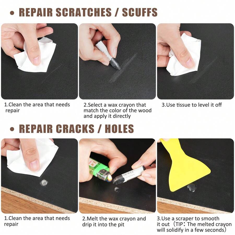 DEWEL Wood Filler, Wax Pen, Wood Floor Scratch Remover, Wood Repair Kit