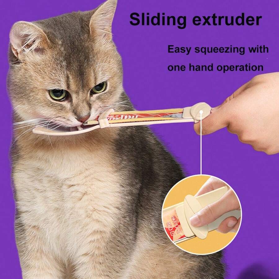 Cat Food Squeezer Dispenser, Cat Food Paste Spoon Feeder, Large Size