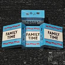 1 set "Family Time" Juego de cartas de reunión familiar de tamaño mini, aumenta tu contacto, juego de cartas divertido, juego de mesa de fiestas, juego de cartas de vacaciones, regalo interesante, fácil de transportar, adecuado para reuniones familiares, juegos de picnic, etc.