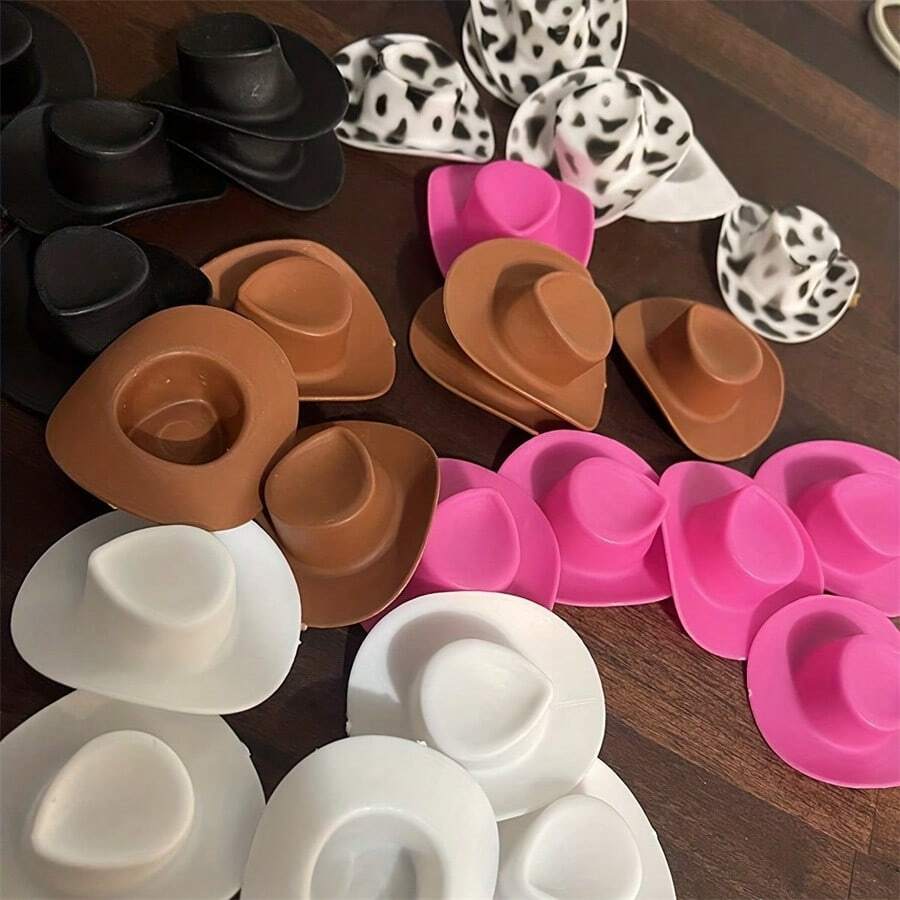 6 món đồ trang trí tiệc búp bê mũ cao bồi miền Tây mini dễ thương và đồ dùng làm đồ trang sức - nhiều màu - Xem 1