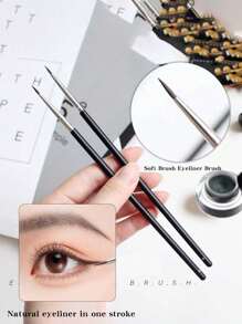 1 pieza Pincel delineador de ojos y pincel de maquillaje de cejas de boutique para mujer, pincel delineador de ojos de boutique, pincel de maquillaje simple, pincel delineador de ojos para principiantes que llega hasta la sombra de ojos, encubierto, para delinear los ojos de forma natural