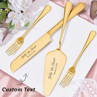 4-teiliges personalisiertes Kuchenmesser-Set - Individuell gestaltetes Edelstahl-Backbesteck mit Käse- & Brotmesser und Schaufel, geeignet für Pizza, Kuchen, Pie, Brot, personalisiertes Geschenk perfekt für Hochzeiten, Geburtstagsfeiern, Tortenbesteck, Pizza-Schaufel, Weihnachtsgeschenke, Hochzeitsgeschenke, stylisch, niedlich, farbig, individuell, einzigartig, ideale Geschenke für sie, Freunde, Sohn, Tochter, Schüler, Arbeitnehmer, Kinder, Schule, Zuhause, Büro