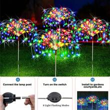 1 个太阳能接地插头，适用于户外烟花灯，60/90/200 LED 庭院灯，8 种仙女彩灯模式，适用于草坪、花园和小径、小路、花园、庭院、派对、万圣节和圣诞节装饰。太阳能接地插头，适用于草坪灯、户外装饰灯户外装饰灯 - 太陽能煙火燈 - 查看 7