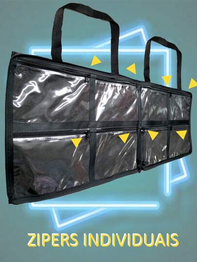 Bolsa Pasta Multi uso Porta Esmaltes Maquiagem Manicure até 120 frascos e zipers individuais