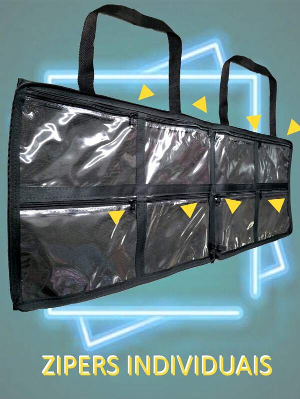 Bolsa Pasta Multi uso Porta Esmaltes Maquiagem Manicure até 120 frascos e zipers individuais