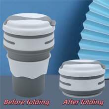 1pc Silicone Foldable Coffee Cup, Heat Resistant Portable Retractable Water Cup For Office, Travel