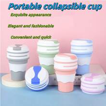 1pc Silicone Foldable Coffee Cup, Heat Resistant Portable Retractable Water Cup For Office, Travel