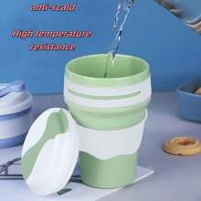 1pc Silicone Foldable Coffee Cup, Heat Resistant Portable Retractable Water Cup For Office, Travel