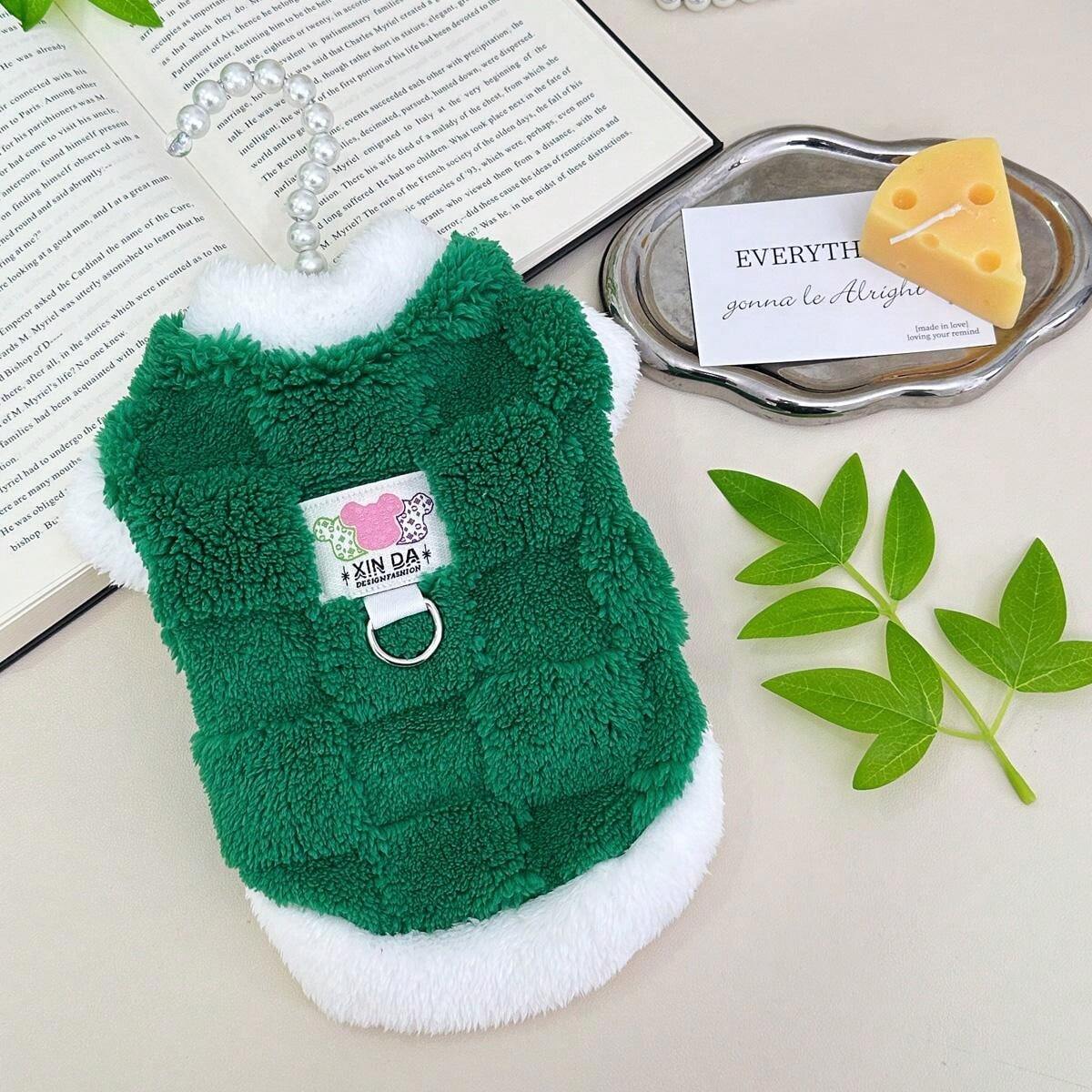 One Pet Winter Pet Vest, Plush Thick Dog Clothing, Cat Pullover