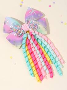 1 kẹp tóc nơ màu cầu vồng cho bé gái có đuôi, kỳ lân, quà tặng cho bạn bè, phụ kiện tóc dễ thương cho trẻ em - Nhiều màu - Xem 15