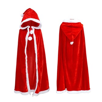 Classic Red Christmas Women's Cap,Velvet Hooded Cloak With Short Fur Edging, A Must-Have Cloak For Christmas