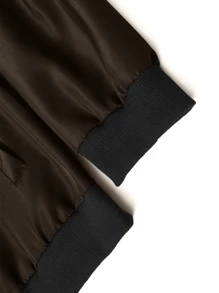 休闲立领棒球夹克，纯色拉链风衣外套，父亲节礼物 - 咖啡棕 - 查看 6