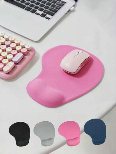 1pc Silicone Comfortable Thickened Anti-Slip Wrist Rest Mouse Pad With 3D Stereo Effect, Suitable For Office