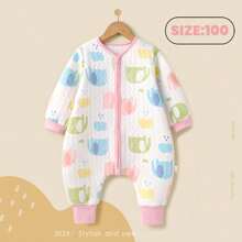 Túi ngủ trẻ em ấm áp thoải mái cho mùa xuân thu bé trai bé gái unisex hoạt hình in 3D Air chần bông dệt kim ấm áp xẻ chân túi ngủ một mảnh đồ ngủ - Nhiều màu - Xem 25