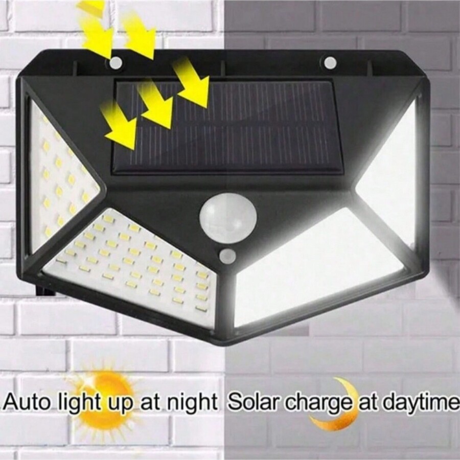 1pc LED Solar Light ABS Material With Induction Function Waterproof