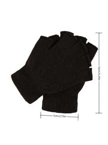 New Men's And Women's Solid Color Fingerless Gloves Suitable For Autumn And Winter Outdoor Elastic Warm Half Finger Gloves
