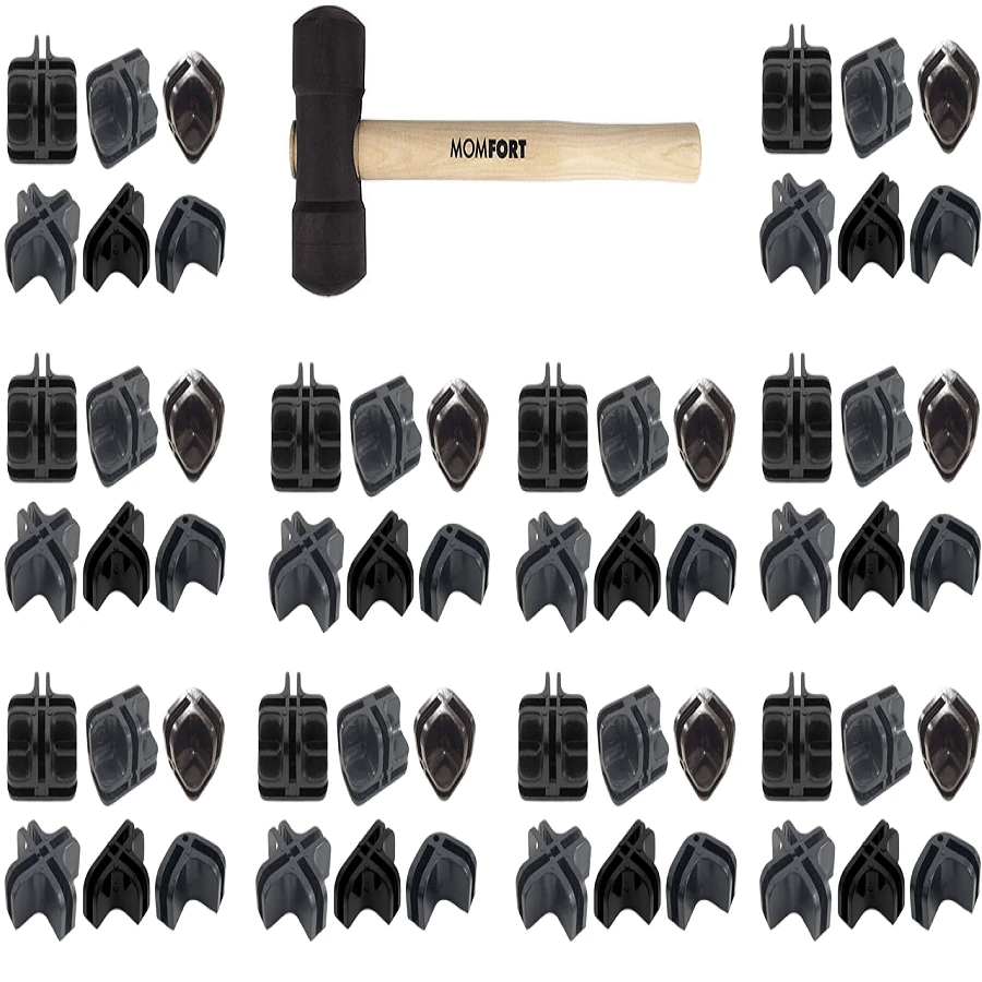 Kit 60 Connectors Cocoons Niches For Mounting Glass Counter Screen 4mm - Promotion - màu đen - Xem 1