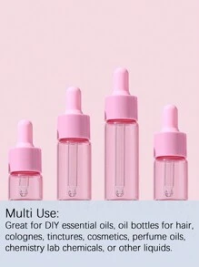 1 Peça/3 Peças Frascos Conta-Gotas de Vidro Rosa 5ml 10ml 15ml 20ml, Tampa de Macaron, Soro, Óleo Essencial de Perfume, Mini Portátil Viagem, Conta-Gotas Ocular, Frascos de Vidro Recarregáveis
