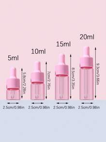 1 Peça/3 Peças Frascos Conta-Gotas de Vidro Rosa 5ml 10ml 15ml 20ml, Tampa de Macaron, Soro, Óleo Essencial de Perfume, Mini Portátil Viagem, Conta-Gotas Ocular, Frascos de Vidro Recarregáveis