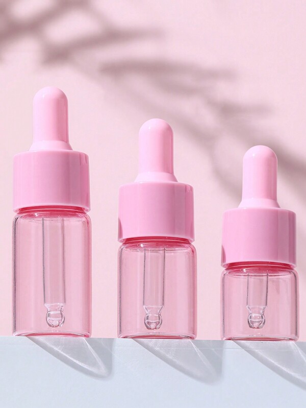 1 Peça/3 Peças Frascos Conta-Gotas de Vidro Rosa 5ml 10ml 15ml 20ml, Tampa de Macaron, Soro, Óleo Essencial de Perfume, Mini Portátil Viagem, Conta-Gotas Ocular, Frascos de Vidro Recarregáveis