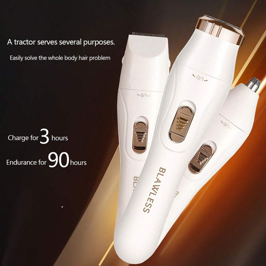 1PC USB Rechargeable Three In One Electric Hair Removal Set, Including