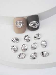 Beautizon Nailartlab 10 件/包不对称银色金属美甲装饰美甲用品指甲饰品美甲宝石 - 銀色 - 查看 2