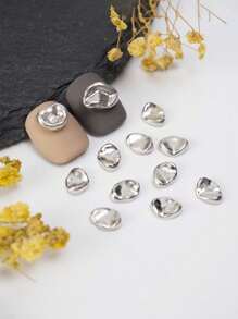 Beautizon Nailartlab 10 件/包不对称银色金属美甲装饰美甲用品指甲饰品美甲宝石 - 銀色 - 查看 1