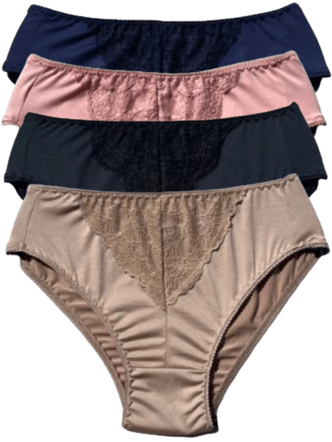 Kit 4 Women's Panties For The Elderly Lingerie Comfort Lace Microfiber Underwear - Nhiều màu - Xem 1