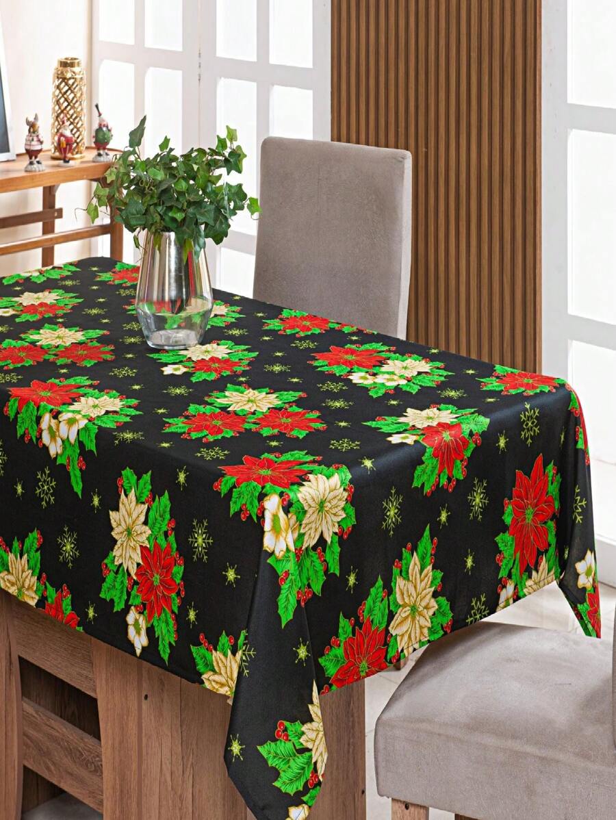 Christmas Tablecloth 3.00 X 1.40 Oxford Fabric With Christmas Print - For A 10-Seater Table - 黑暗聖誕節 - 查看 1