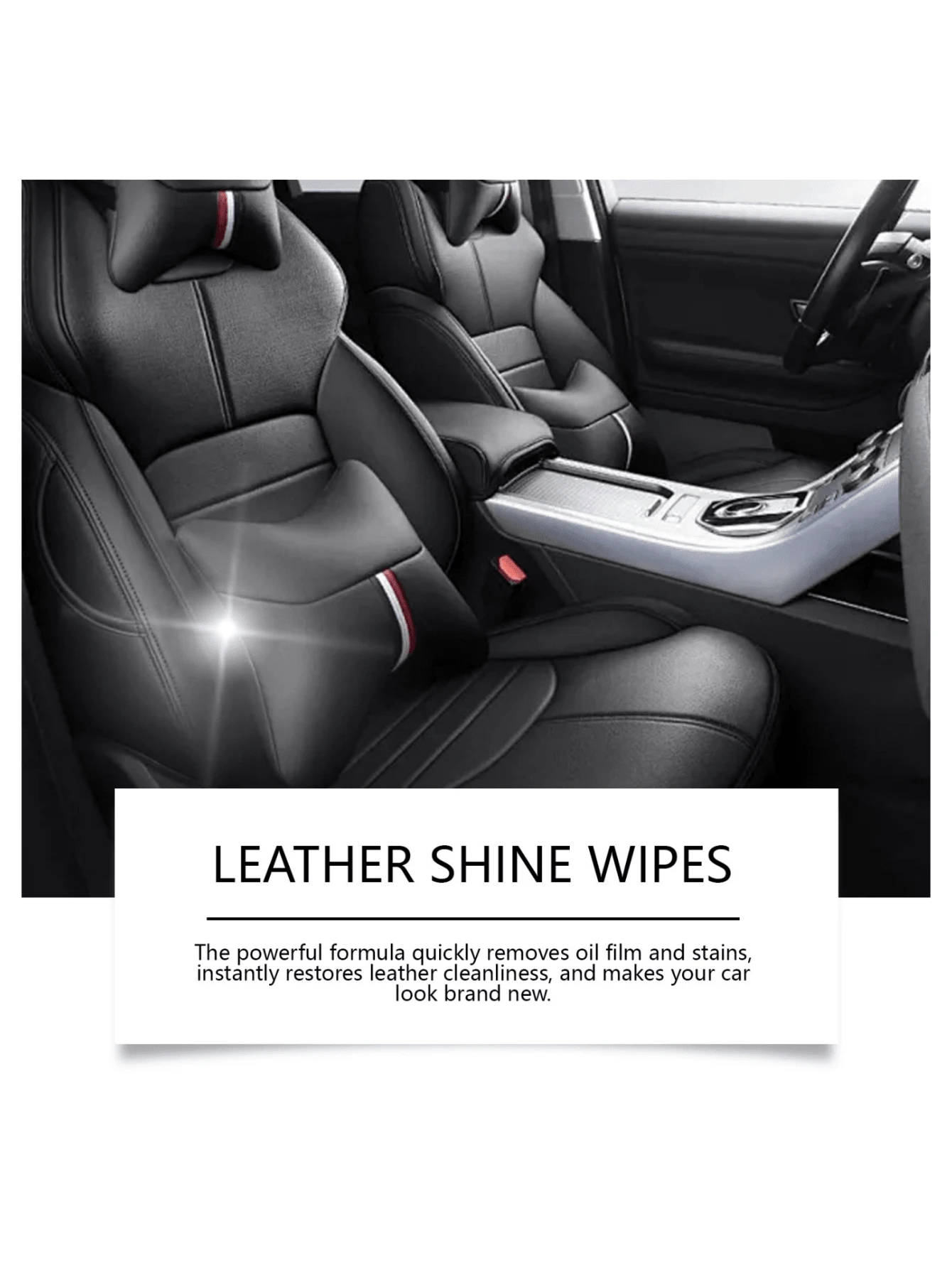 Automotive Leather Cleaning Wet Wipes, Leather Interior Brightening