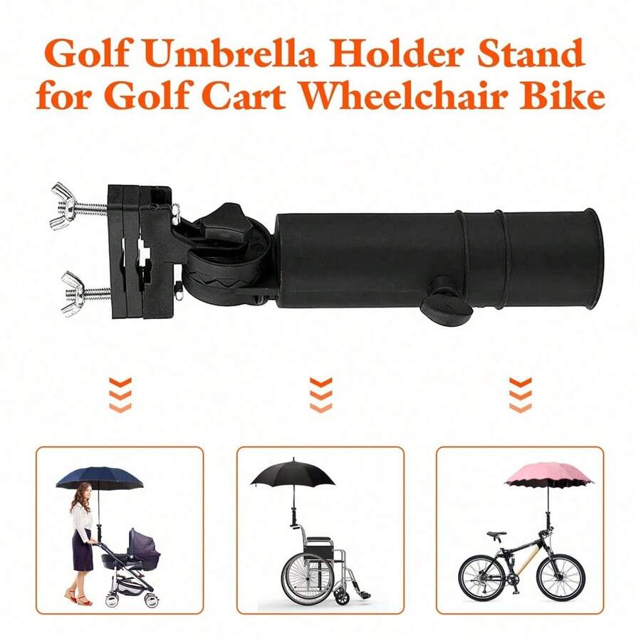 Golf Cart Umbrella Holder Stand, Adjustable Universal Umbrella Clamp