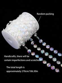 2 rollos/1 rollo-269cm Guirnalda de cuentas de cristal para colgar, cadenas de hilos de perlas de imitación para manualidades, decoración de bodas, fiestas de cumpleaños, centros de mesa, ramos de novia, manualidades con flores, decoraciones colgantes para interiores, decoración del hogar, hilos con cuentas de strass para manualidades y cortinas - Multicolor - Ver 7