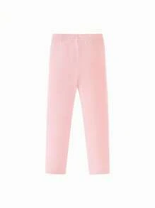 mini bala Girls Leggings Autumn Winter Stretchy Warm Pants - Pink - View 2